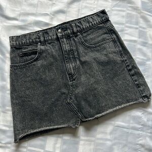 Rip Curl Raw Hem Grey Denim Mini Jean Skirt